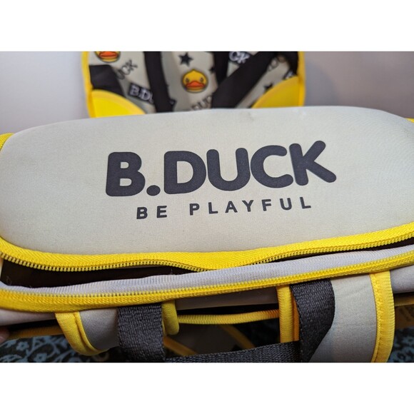 B Duck Yellow Gray Backpack Diaper Bag Kids Carryall NWT - Picture 4 of 12